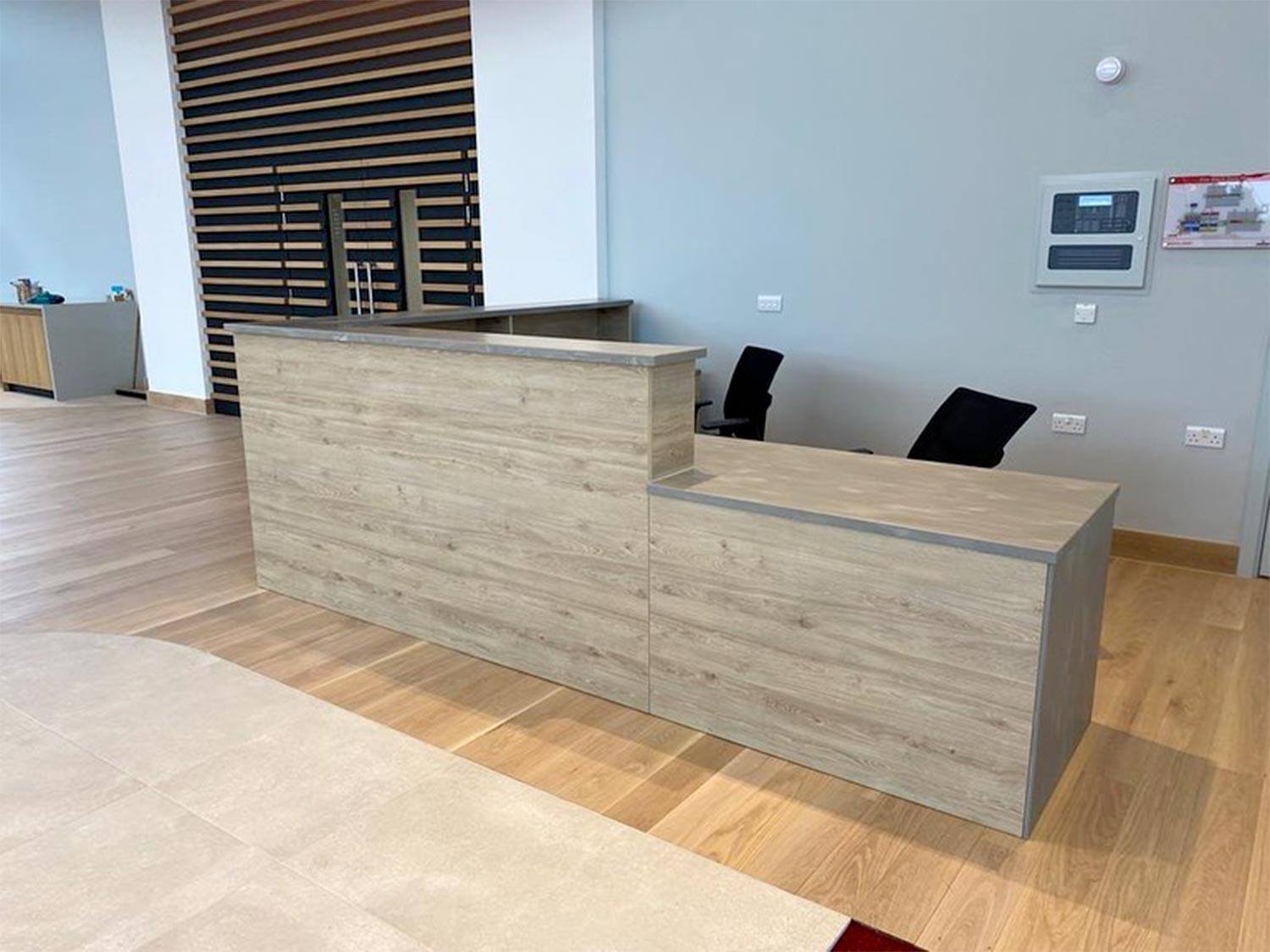 Bespoke Wood-Effect Reception Desk UK